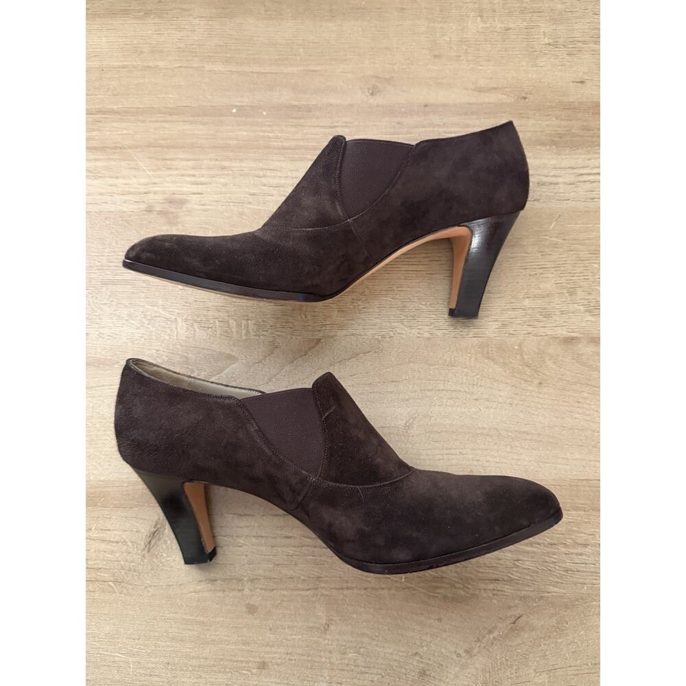 Salvatore Ferragamo Ankle Boots Rubina Suede Brown Calf Shoe Italy Women 8.5 AAA